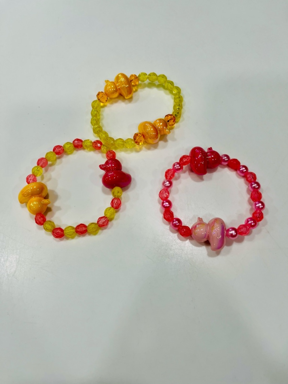 Handmade Glass Bead Duck Bracelets  $5 each